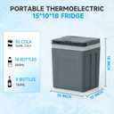 25L Portable Electric Cooler & Warmer, Small Refrigerator with Handle, 110V AC and 12V DC Car Fridge, Camping/Outdoor/Travel Cooler for Vehicles & Trucks, Grey
