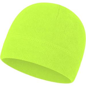 Warm Fleece Beanie Soft Skull Cap Lightweight Watch Caps Winter Hat for Men and Women (Neon Green)