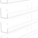 4 Pack Acrylic Shelves for Wall Storage,12" Floating Bookshelves for Kids, Display Shelf for Bathroom, Bedroom, Decor, Clear