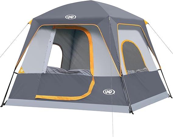 UNP 4 Person Tent, Portable Cabin Tent, Camping Tent 4-Person Easy Set Up, Waterproof with Top Rainfly for Outdoor Camping/Hiking