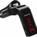 Bluetooth FM Transmitter for Car,TIANSHILI handsfree Bluetooth Receiver Car Kit with Mic/TF Card/USB Drive/AUX Play for iPhone,iPad and Other Android Phones-Black