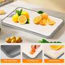 Titanium cutting boards for Kitchen,2-in-1 Double Sided Food Grade,Pure Titanium and Wheat Straw PP, Double Chopping Boards for Meat and Fruits Easy to Clean Size 15x10
