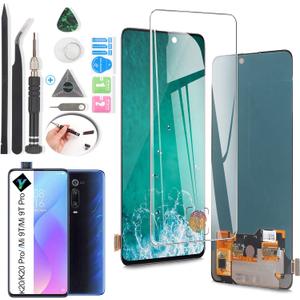 Display for Xiaomi Mi 9T/Mi 9T Pro/Redmi K20/K20 Pro AMOLED Screen Replacement Touch Digitizer Assembly with Kit (Black)
