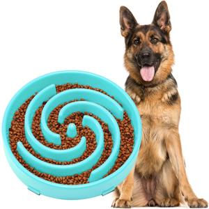 JASGOOD Slow Feeder Dogs Bowl for Large Medium Dogs,Anti-Gulping Pet Slower Food Feeding Bowls Stop Bloat,Preventing Choking (B-Sky Blue)