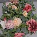 Waipfaru Flower Garland Decorations, 6.07Ft Pink Floral Rose Garland, Artificial Eucalyptus Greenery Vines with Flowers for Wedding Table Runner Centerpieces Backdrop Room Decor (Pink)
