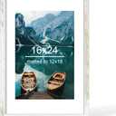 Hongkee 16x24 Frame, Distressed White Wood Style - Display Posters 12 x 18 with Mat or 16x24 without Mat, Wall Mounting Horizontal and Vertical, 1 Pack