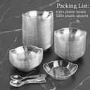 100 Pcs Mini Dessert Plates 5oz Plastic Appetizer Cups with Mini Plates & Forks,Small Plastic Bowls for Parfait, Tiramisu, Mousse