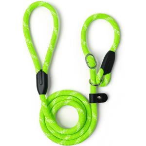 WePet Dog Training Slip Leash, No Pull, Durable Reflective Lead, Puppy Heavy Duty Loop Rope, Comfortable Handle, 6 ft, 1/2 inch, diam. Green/White WePet Dog Training Slip Leash, No Pull, Durable Reflective Lead, Puppy Heavy Duty Loop Rope, Comfortable Handle, 6 ft, 1/2 inch, diam. Green/White