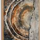 IBHJSART Framed Tree Ring Canvas Wall Art Vintage Colorful Wood Stump Painting Prints Modern Minimalist Pictures Neutral Nature Rustic Farmhouse Decor Living Room Bedroom Bathroom Office (24"x36" Natural)