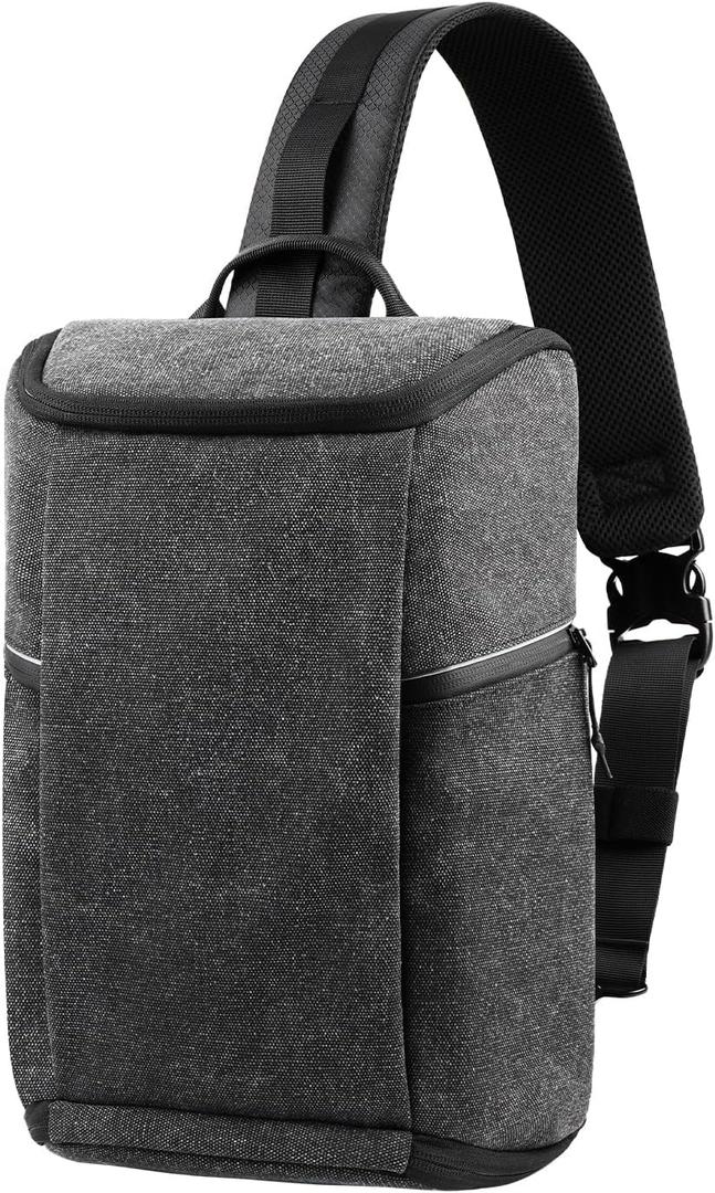 TULLIO Camera Bag Crossbody Small Waterproof Sling Purse Cute for DLSR SLR Mirrorless Camera Photography Case Compatible with Canon,Nikon,Sony,Fuji (Black)
