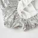 Women Sequin Sparkly Mini Skirt with Shorts Underneath for Concert Festival Rave Outfit Nye Costume (Gray, S)