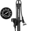 VOGORA Bike Pumps for Bicycle Tyres with Pressure Gauge, Portable with Presta & Schrader Valves, Bike Air Pump, Foot Pump for Tires, Inflatables & Balls