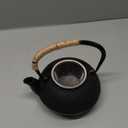 suyika Japanese Tetsubin Cast Iron Teapot Tea Kettle pot with Stainless Steel Infuser for Stovetop Safe Coated with Enameled Interior 30 oz/900 ml