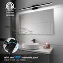 VOLISUN Modern Bathroom Vanity Light 39.4 inch, Rotatable, 24W Dimmable 5CCT Led Bathroom Light Fixture Over Mirror, Black Bar Vanity Light for Bathroom Mirror Cabinets-ETL Certificated Black, 39.4 inch