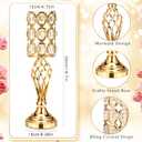 Tatuo 12 Pcs Gold Wedding Centerpiece Vases for Table Crystal Flower Trumpet Metal Flower Vase Stand with Diamond for Wedding Party Reception Dining Room Living Room(20 inch)