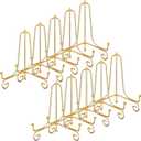 Boao 10 Pack 6 Inch Iron Plate Stands for Display, Gold Easel Stands for Photo, Picture Frame, Decorative Plate, Dish, Book and Tabletop Art