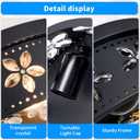 Glintawn 10.6 inch Black Flush Mount Ceiling Light Fixtures, 2-Light Ceiling Mount for Industrial, Crystal Light Fixtures for Farmhouse, Bedroom, Living Room, Kitchen, Hallway and Foyer (1 Pack)