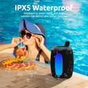 Bluetooth Speaker, Portable Wireless Speaker with Powerful Stereo Sound/8 Modes LED Lights, 36H Playtime, TWS Surround Pairing, IPX5 Waterproof, BT5.3, for Outdoor/Home/Travel/Camping, Ideal Gifts