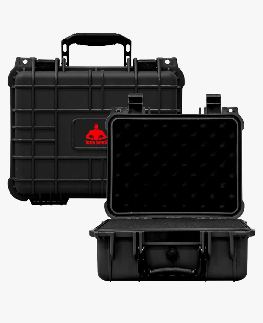 13.6X11.4X6 Inch Hard Case, Portable Weather Waterproof Protective Camera Case with Customizable Foam, Foam Case Fit Use of Drones, Camera, Equipments, Black,upgraded