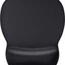 MROCO Ergonomic Mouse Pad with Gel Wrist Rest, Comfortable Mousepad with Smooth Wrist Support Surface and Non-Slip PU Base for Pain Relief, Computer, Laptop, Office & Home, 9.4 x 8.1 in, Black Color