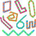 8Pcs 24Links Fidgets Wacky Tracks Fidget Toys for Kids Classroom Students Gifts School Stocking Stuffers Plastic Sensory Autism Snap Fidget Click Snake Toys for Adults Travel Stress Relief 11inch