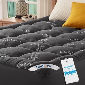 BEDLORE King Mattress Topper , Thick Pillow Top Mattress Pad