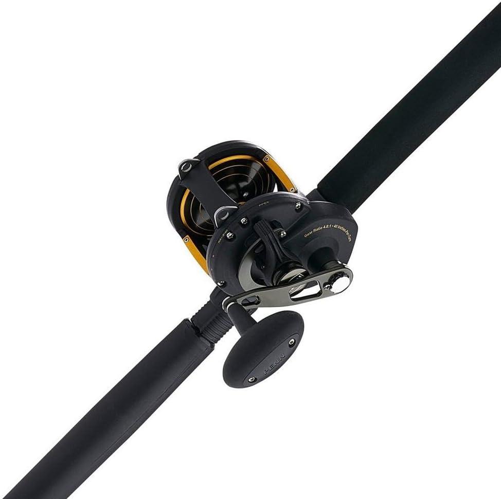 PENN 6'6" Squall II Lever Drag Fishing Rod & Size 50 Reel Combo, Medium Heavy Power, Fast Action, Right Handle Position, Full Graphite Body and Sideplate Construction PENN 6'6" Squall II Lever Drag Fishing Rod & Size 50 Reel Combo, Medium Heavy Power, Fast Action, Right Handle Position, Full Graphite Body and Sideplate Construction