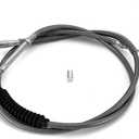 Mofun 72 11/16" Stainless Steel Extended Clutch Cable Fit 12" 14" 16" Handlebar Compatible with Harley Touring 2007, Fit Dyna 2006-2017 Softail 2007-2017, Black