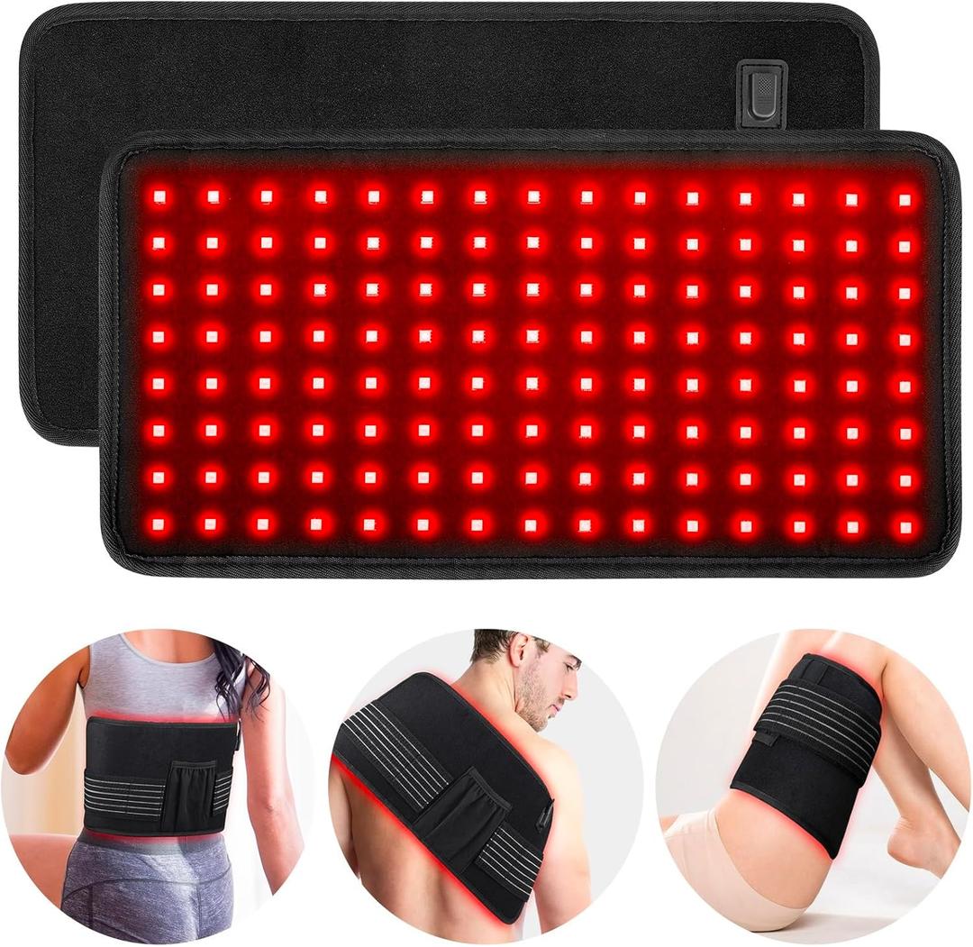 Red Light Therapy, T60 Large Infrared Light Therpy Pad for Body Back Pain Muscle Feet Knee Relief, Portable Red Light Therpy Wrap Belt 660&850nm Heating Pad for Men Women