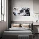 Abstract Art Wall Decor Office - Black And White Pictures Wall Art for Living Room - Modern Prints Wall Art Bedroom Size 20" x 40"