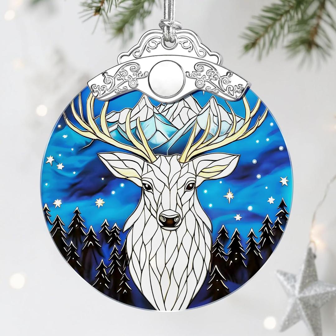 Christmas Ornament, Stained Glass Ornament, Christmas Ornaments for Tree, Hanging Ornaments for Home Decor & Xmas Decorations Holiday Decor, Gift Ideas, Perfect Holiday & Xmas Gifts - Night Court