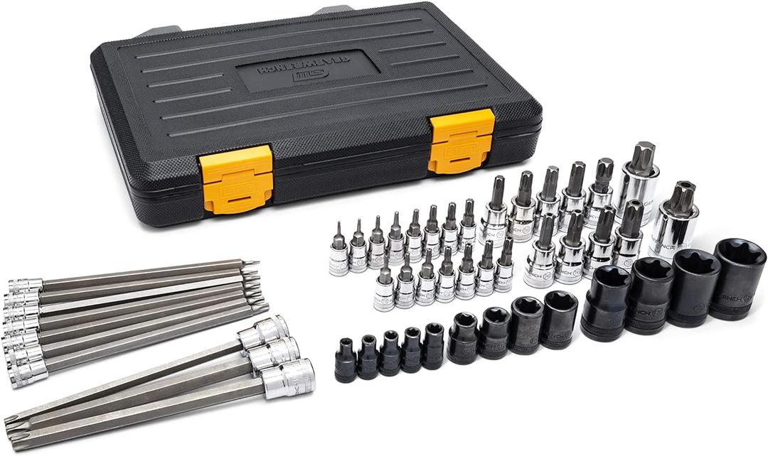 GEARWRENCH 49 Piece 1/4", 3/8", 1/2" Drive Torx Bit Socket Master Set - 89087 (Large)