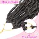 Goddess Box Braids Crochet Hair 14 Inch, 9 Packs Bohomian Box Braids Crochet Hair for Black Women, Pre-Looped Crochet Braids with Curly Ends (14 Inch (Pack of 9), T30)