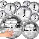 17 Pack Large Disco Ball Small Hanging Mirror Disco Decorations for Party Wedding Dance and Music Festivals Decor Club Stage Props DJ Decoration(12, 8, 6, 4, 3.2 Inch)