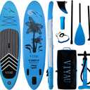VIYAU Inflatable SUP Board, Stand Up Paddling Board Equipped with 3-Piece Adjustable Aluminum Paddle + Hand Pump, 320 × 81 × 15 cm