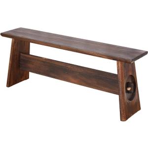 Rustic Wood Bench Indoor, Narrow Farmhouse Style Entry Bench,Skinny and Noodle Bench Dark Brown
