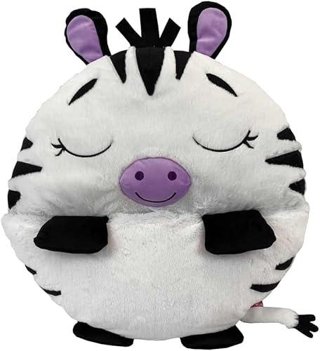 Happy Nappers Pillow & Sleepy Sack Zinnia Zebra- Comfy, Cozy, Compact, Super Soft, Warm, All Season, Sleeping Bag with Pillow- Medium 54” x 20”