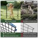 3-Layer Garden Fence with Gate 10 Panel 32in H×23ft L | Reinforced Metal Structure, 4 Locks for 2 Gates, Tight Mesh Block Rabbits, No Dig Easy Assembly, Rustproof For Outdoor Garden