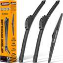 AUTOBOO 26"+18" Windshield Wipers with 16" Rear Wiper Blade Replacement for toyota prius 2004 2005 2006 2007 2008 2009 Original Factory Quality (Pack of 3)