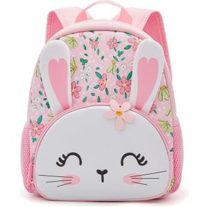 KK CRAFTS Preschool Backpack Toddler Neoprene Animal Schoolbag Lunch backpack for Kids Boys Girls(Floral Rabbit)