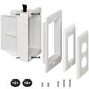 DVFR1W1 Recessed Outlet Box, Recessed Electrical Box for Wall Mount TV, Outlet Mounting Box for New Construction & Retrofit Projects, Wall Outlet Box with Duplex & Decorator Style Covers,1Gang