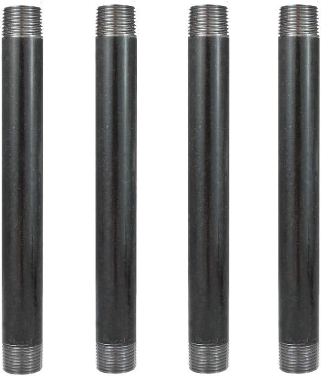 GeilSpace 3/4" 10" Heavy Duty Pre-Cut Grey Metal Pipe, Industrial Steel Fits Standard 3/4 Inch Threaded Pipes and Fittings - Vintage DIY Industrial Shelving (3/4" 10", Grey)