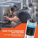 [UL Certified] BlueStars 45+5 uF 45/5 MFD 370V or 440V AC Dual Circular Run Start Capacitor CBB65 50/60 Hz - Fit Air Conditioner Motor Run or Fan Start or Condenser Straight, Replace 97F9895 Z97F995