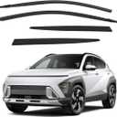 Safe Smoke Window Visor Sun Rain Vent Guard 4 Pcs Set Out Channel Visor Black Compatible with KONA (KONA 24~ Smoke)