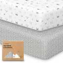 KeaBabies 2-Pack Baby Crib Sheets for Boys, Girls - 52x28 Viscose Derived from Bamboo Toddler Bed Sheets Neutral, Fitted Crib Mattress Cover for Standard Baby Bedding, Soft & Cozy (Nordic)