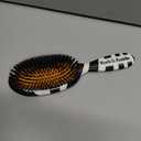 Rock & Ruddle Natural Boar Bristle Hair Brush for Women and Children. Wet or Dry Hair Detangling, Smoothing and Blowdrying. Bring out a Healthy Shine. Zebra Print Design, (Small/Travel Size, 17.5cm)