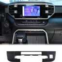 Car Air Conditioning Climate Control Trim Cover Fit Toyot@a Tundra/Sequoia 2022-2024 Truck Center Control AC Climate Control Button Adjust Panel Cover Frame ABS Accessories(Not Fit JBL Sound System)