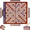 Crossword Game with Rotating Wooden Board, Foldable Board into Portable Carry Case, Luxury Edition Word Building Game with 100 Letter Tiles, Educational Family Board Game for 2-4 Players