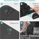 Inflatable Travel Seat Cushion for Airplane - Portable Air Pad with Built-in Pump for Long Haul Flight Essentials - Ergonomic Tailbone & Sciatica Pain Relief, Non-Slip, 15.7x15.7, Black