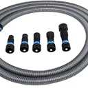CenTec Systems 94709 Quick Click 16 Ft. Hose for Home and Shop Vacuums with Expanded MultiBrand Power Tool Adapter Set for Dust Collection